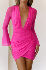 Going The Right Way Mesh Mini Dress Pink