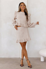 Frosted Side Knit Set Light Taupe