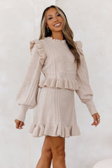 Frosted Side Knit Set Light Taupe