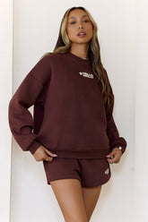 BASE Fleece Round Neck Sweatshirt Brown