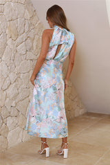 Pattern Magic Satin Maxi Dress Mint