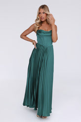 Starlit Kiss Satin Maxi Dress Green