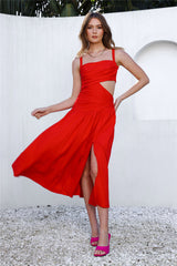 Your Simple Days Midi Dress Red