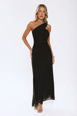 Evening Allure Mesh Strapless Maxi Dress Black
