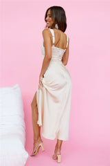 Miles Of Isla Midi Dress Champagne