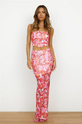 Tropical Bloom Crop Top Pink