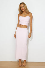 Effortless Cool Girl Midi Skirt Pink