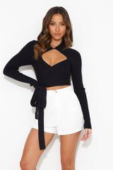 Making Progress Crop Top Black