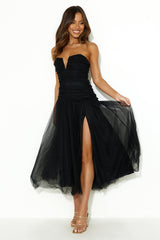 Under Stars Tulle Maxi Dress Black