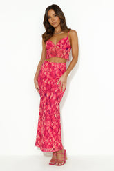 Shopaholic Mesh Crop Top Red