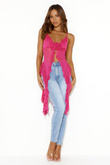 City Escape Mesh Top Pink