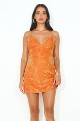 Skip The Line Mini Dress Orange