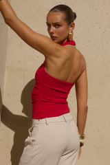 Parker Halter Top - Cherry Red