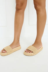 Quartilla Slides Natural Raffia