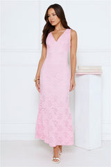 Lace Delights Maxi Dress Pink
