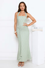 Kissed By Stars Halter Maxi Dress Green
