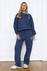 BASE Straight Leg Emblem Sweatpants Navy