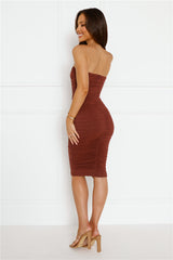 Midnight Waltz Midi Dress Brown