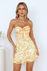 Yasira Strapless Mini Dress Yellow
