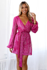 Static Memory Sequin Dress Pink