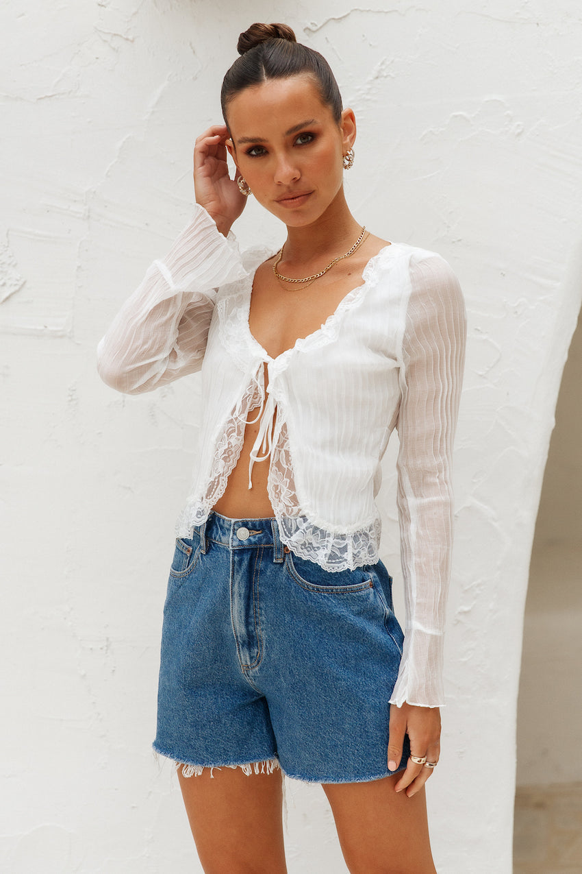 Sweetest Babe Crop Top White