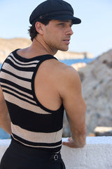 Alcha Tank - Black/Sand Stripe