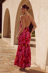 Aminah V-Neck Cross Back Maxi Dress - Romance Print