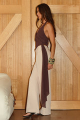 Arlowe Halter Wrap Top - Chocolate