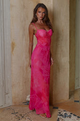 Charlotte Bustier Slip Maxi Dress - Rosalita Pink