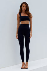 Chloe Square Neck Crop Top - Black