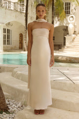 Elsa Strapless Scarf Maxi Dress - Ivory