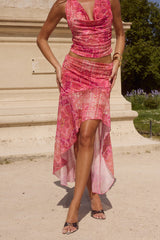 Emery Midi Flounce Skirt - Gaia Pink