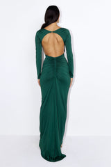 Party Back Maxi Dress Green