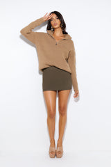 Winter Chill Knit Sweater Tan