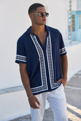 JACOB SHIRT - NAVY/WHITE