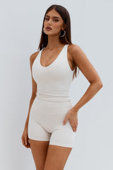 Kimberly Fitted Tank Top - Biscuit