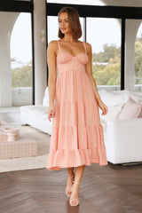 Freshly Brewed Midi Dress Peach