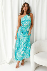 Girls Know One Shoulder Maxi Dress Green