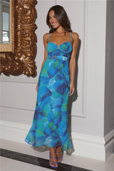Ocean Scent Midi Dress Blue