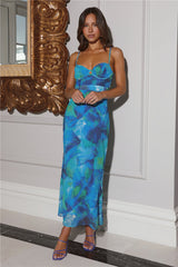 Ocean Scent Midi Dress Blue