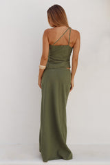Lea One Shoulder Strappy Top - Fern