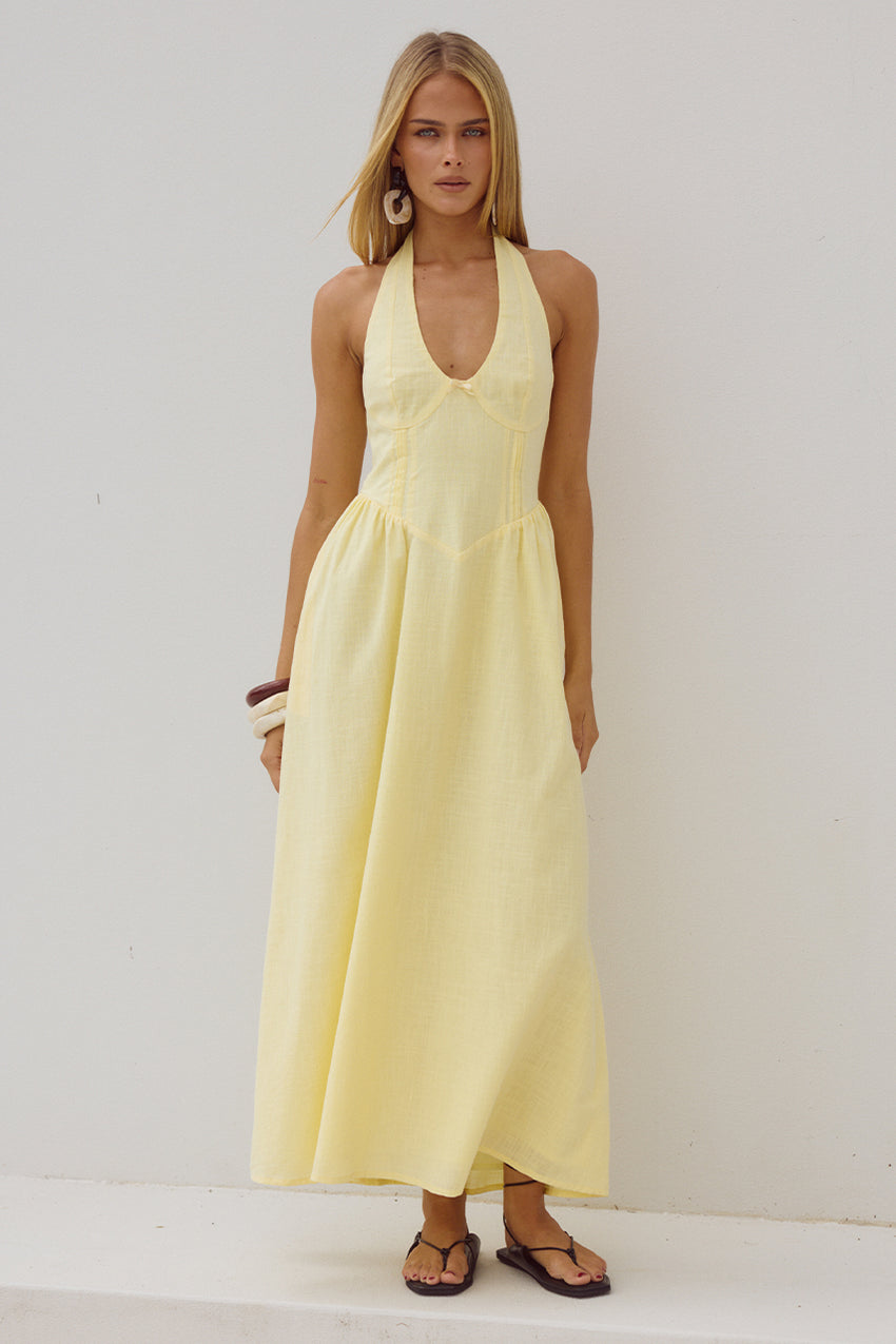 LIMONI MIDI DRESS - LEMON