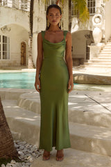 MARGOT COWL MAXI DRESS - OLIVE