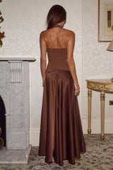 Odina Square Neck Maxi Dress - Chocolate