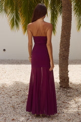 Remi Strapless Maxi Dress - Plum