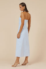 Saphira Long Midi Dress - Ice Blue