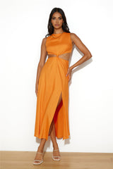 No Stopping Midi Dress Orange