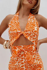 Vladia Halter Cut Out Mini Dress - Azariah Orange