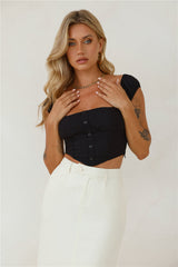 Mango Magic Crop Top Black