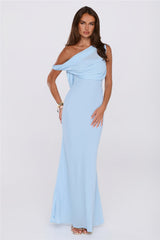 Untamed Luxe Off Shoulder Maxi Dress Blue